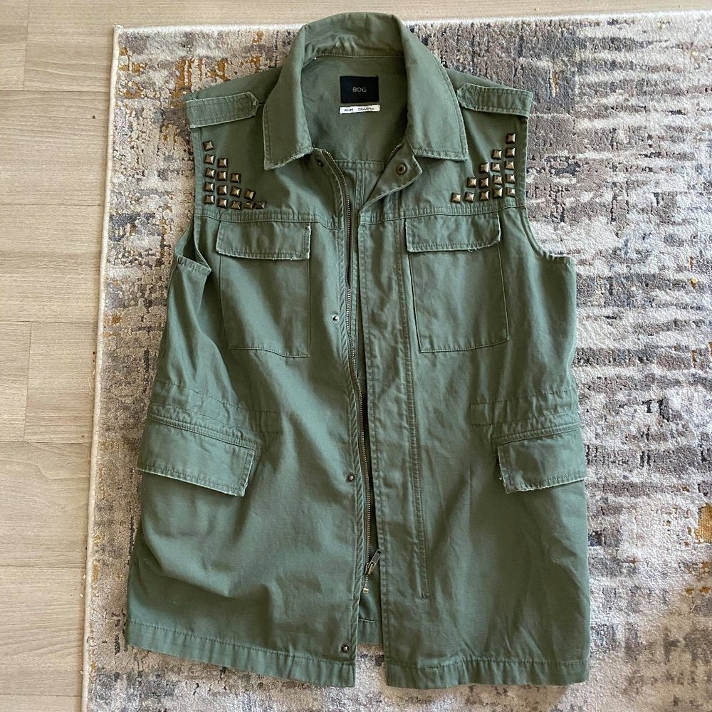 Like new!! Army Green studded vest